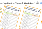 Direct and Indirect Speech Worksheet