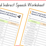 Direct and Indirect Speech Worksheet