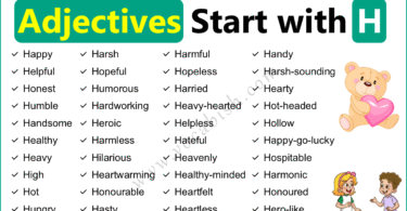 List of 100 Adjectives that Start with H