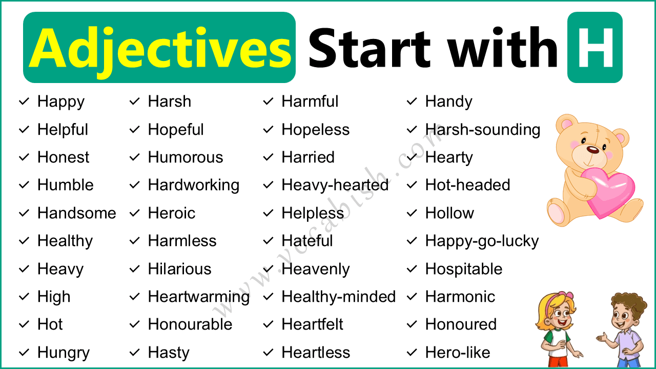 List of 100 Adjectives that Start with H