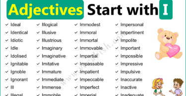 115 Adjectives that Start with I | Complete List of i Adjectives
