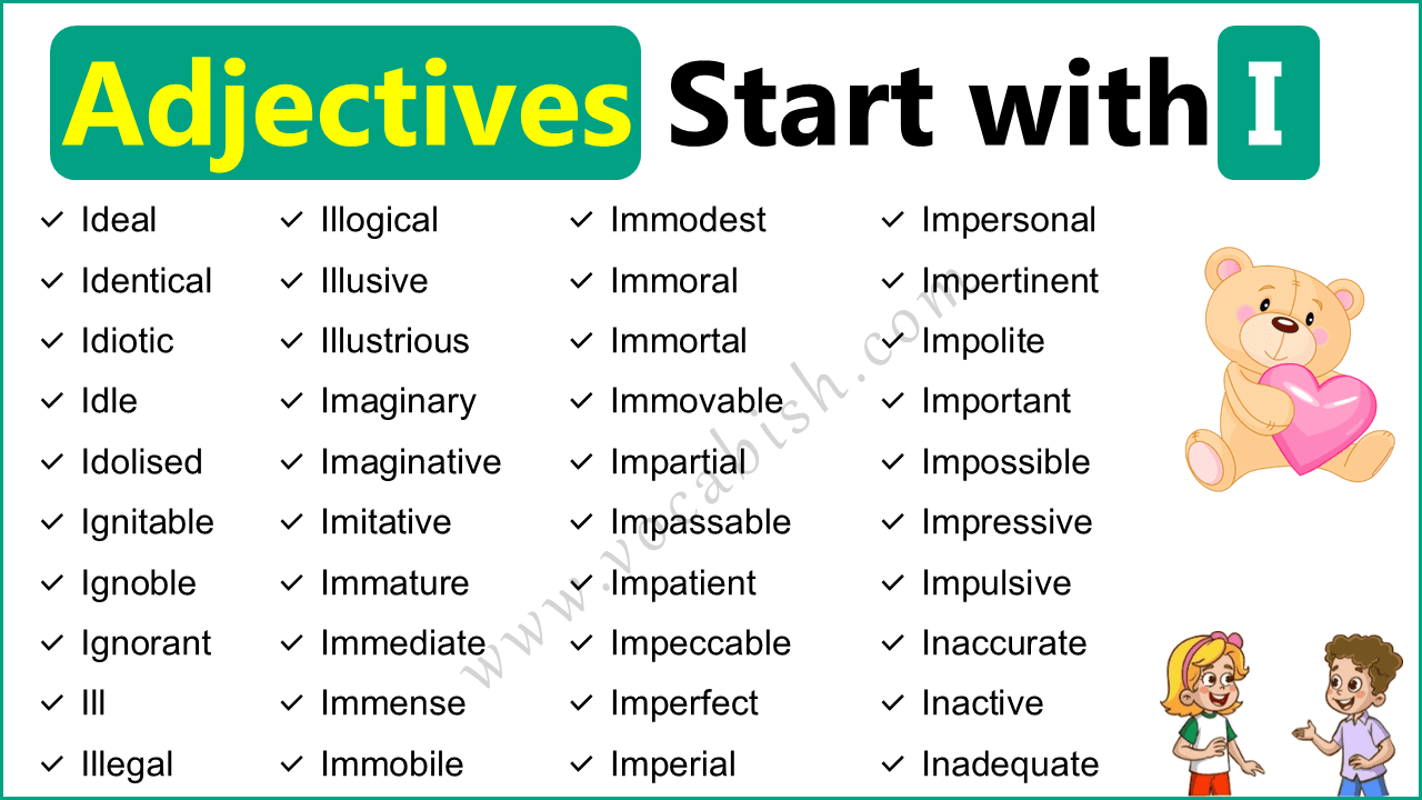 115 Adjectives that Start with I | Complete List of i Adjectives