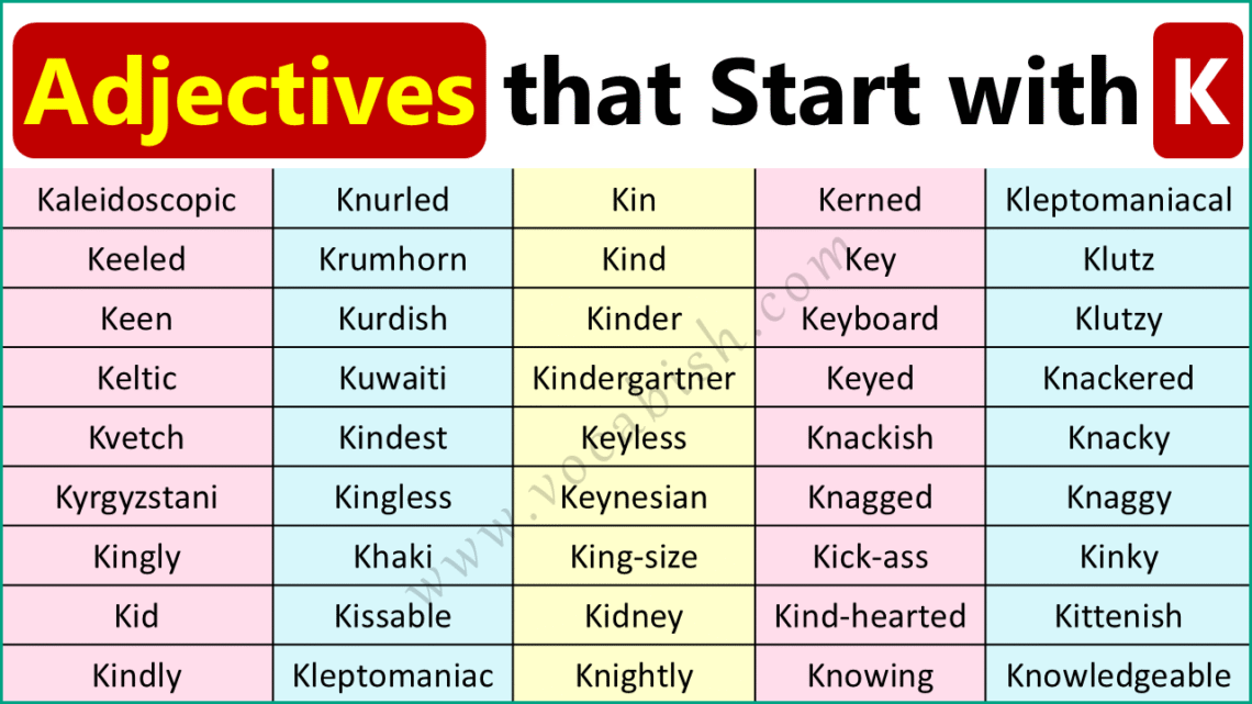 K Adjectives
