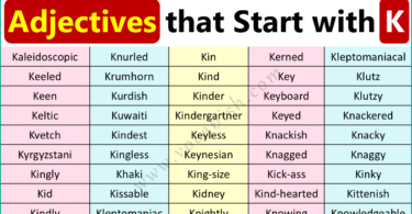 K Adjectives