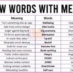 New Words with Meanings and Examples