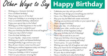 Other Ways to Say Happy Birthday