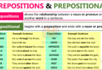 Prepositions and Prepositional with 100 Examples