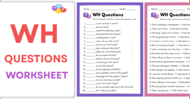 WH Questions Worksheets with Answers