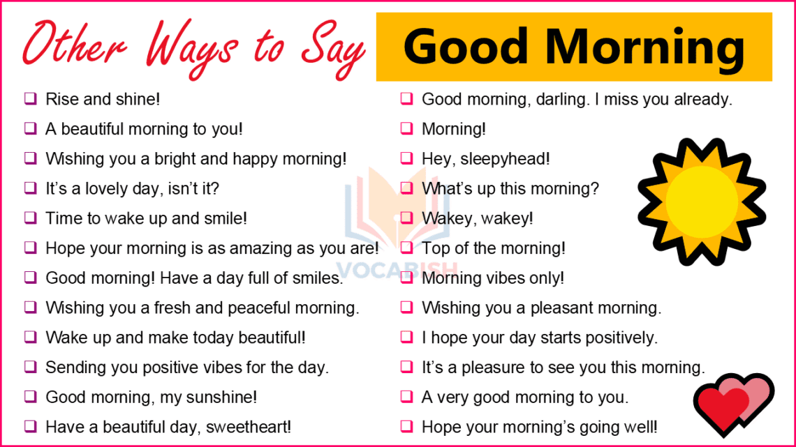 Other Ways to Say Good Morning | Instead of Good Morning