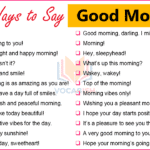 Other Ways to Say Good Morning | Instead of Good Morning