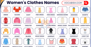 100+ Womens Clothes Names with Pictures