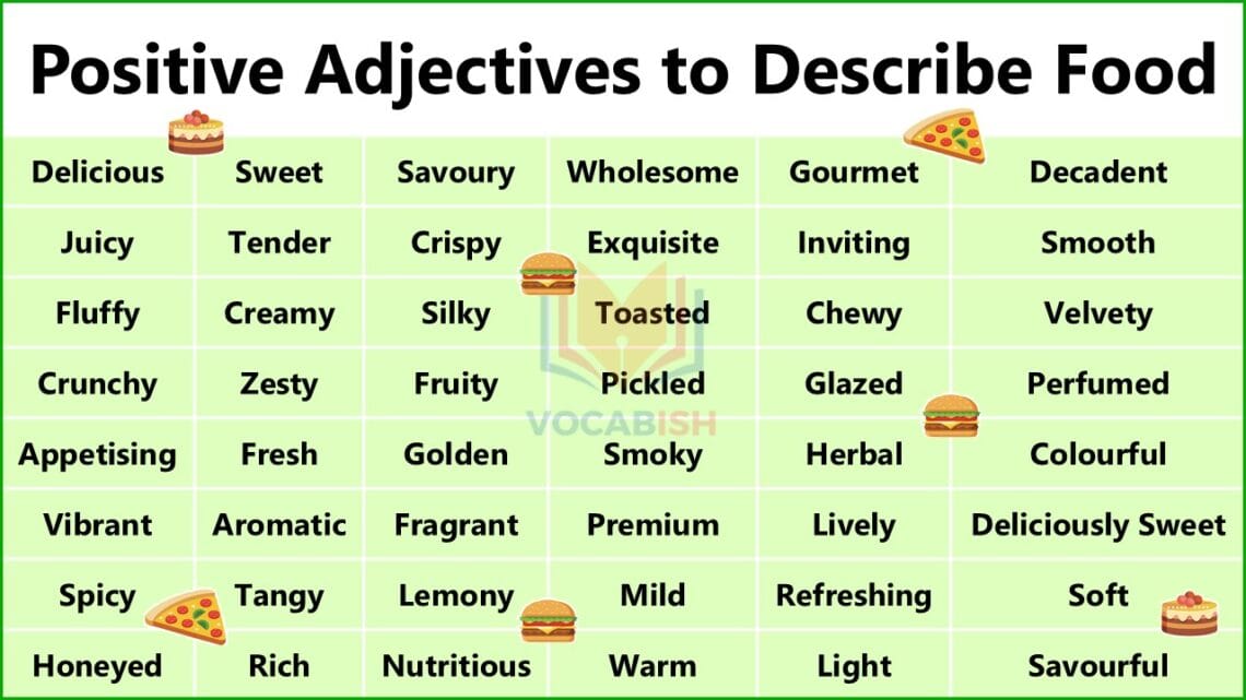 100 Positive Adjectives to Describe Food