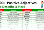 100 Positive Adjectives to for a Place