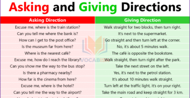 Asking and Giving Directions in English with Examples