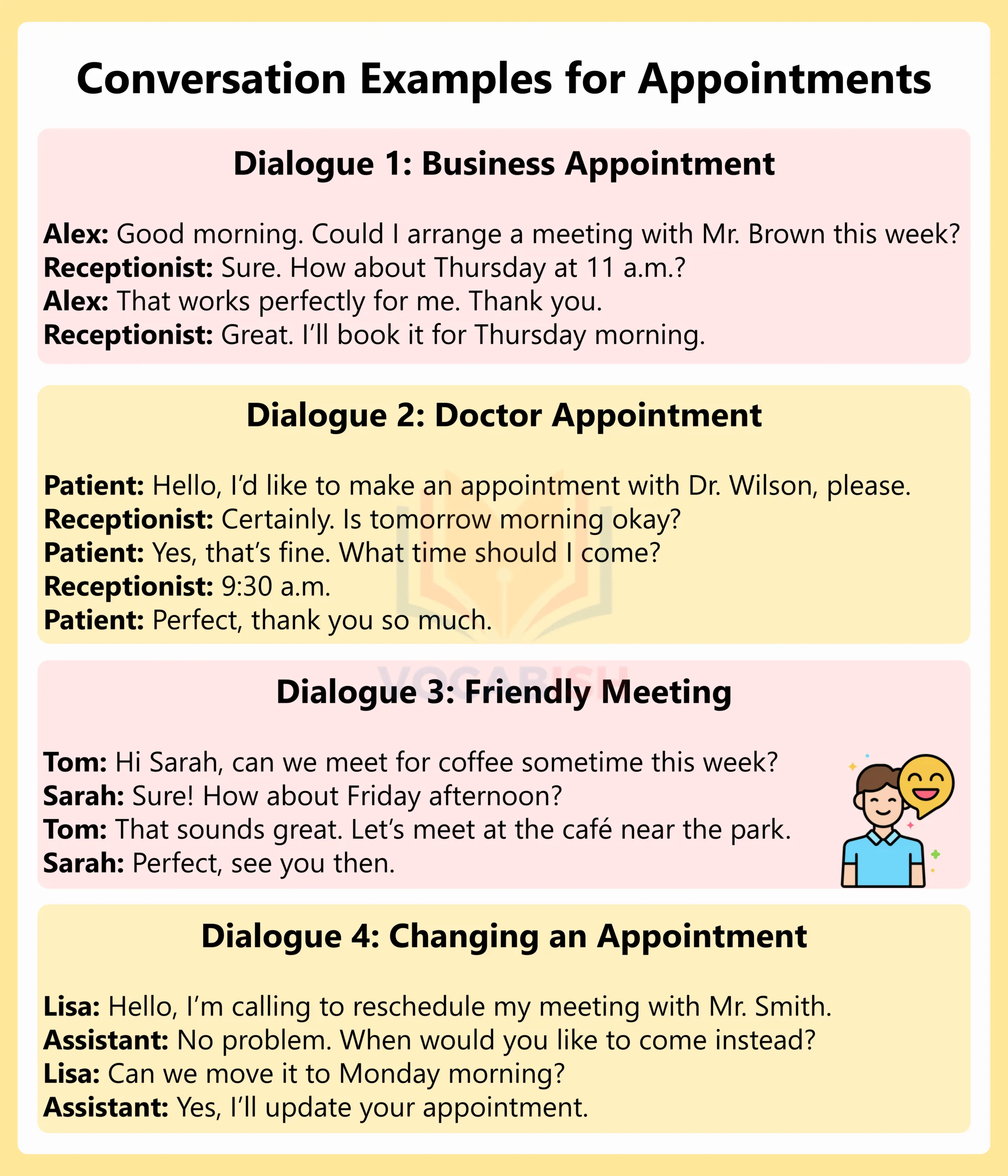 Conversation Examples for Appointments