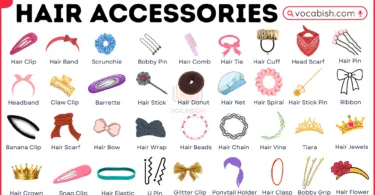 A comprehensive visual guide showing 50+ hair accessories with names and usage tips for students and fashion enthusiasts.