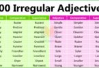 Irregular Adjectives with Examples