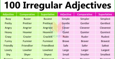 Irregular Adjectives with Examples