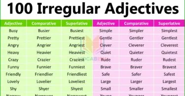 Irregular Adjectives with Examples