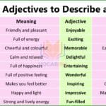 List of Positive Adjectives to Describe Event