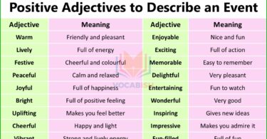 List of Positive Adjectives to Describe Event