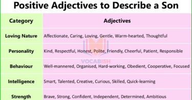 List of Positive Adjectives to Describe a Son