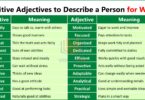 Positive Adjectives to Describe a Person for Work in English