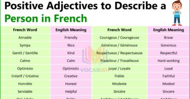 French Positive Adjectives to Describe a Person