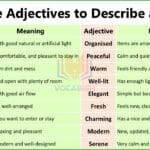 Positive Adjectives to Describe a Room in English