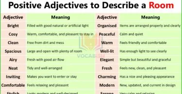Positive Adjectives to Describe a Room in English