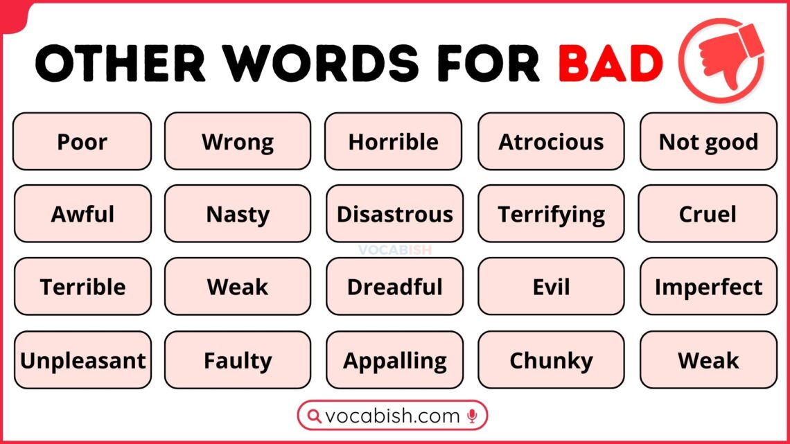 Other Words for Bad in English
