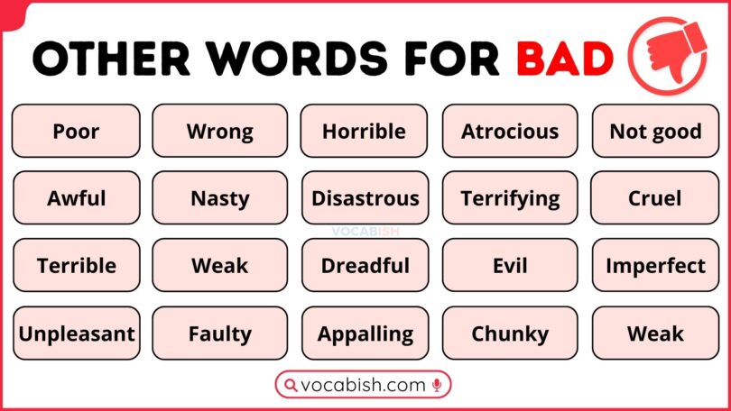 Other Words for Bad in English