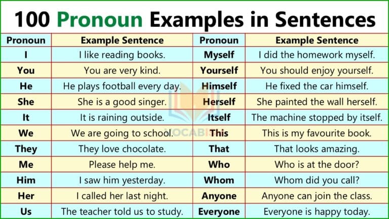 Pronoun Example Sentences