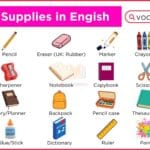 School Supplies in Engish
