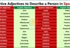 Spanish Positive Adjectives to Describe a Person