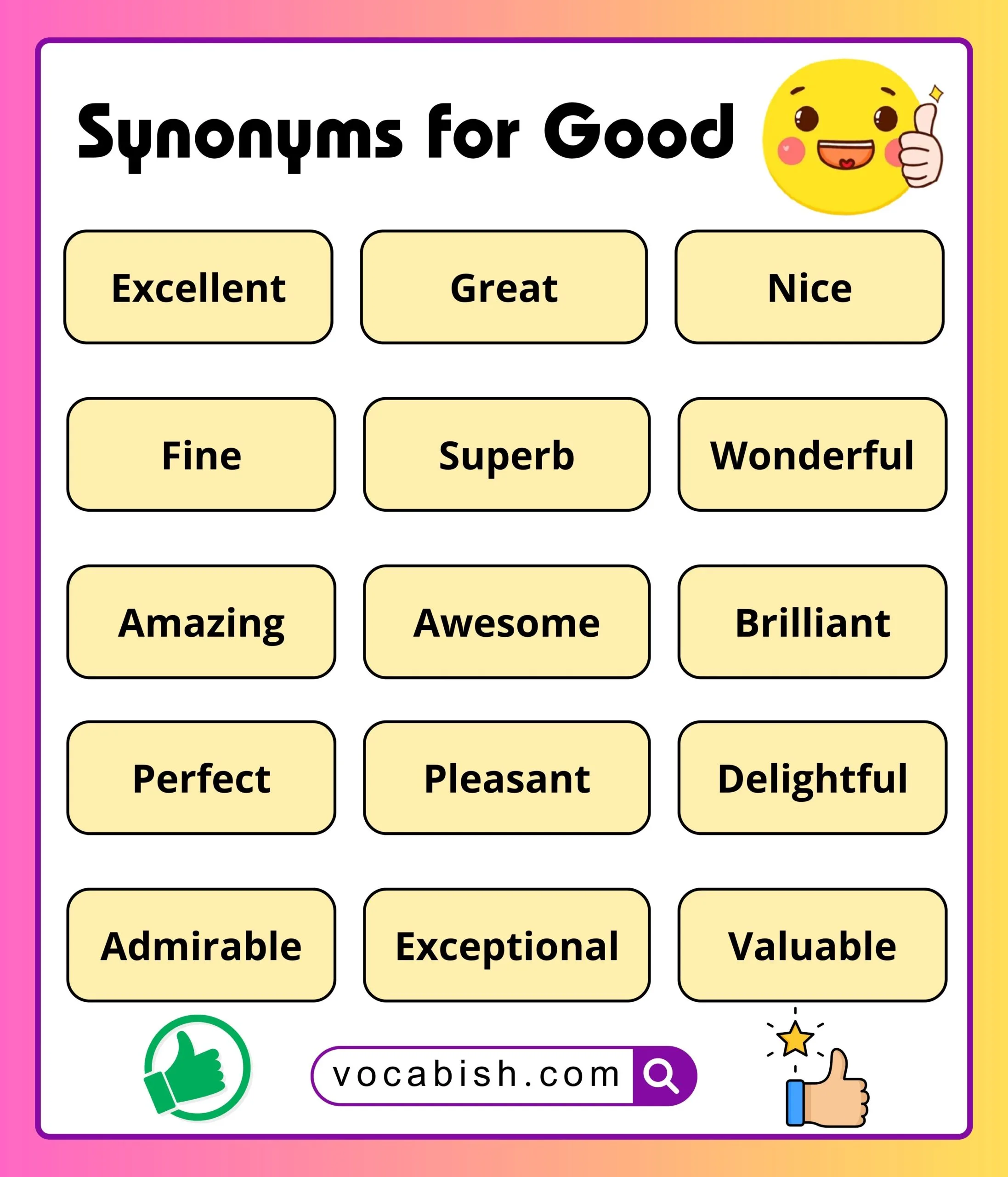 Synonyms for Good