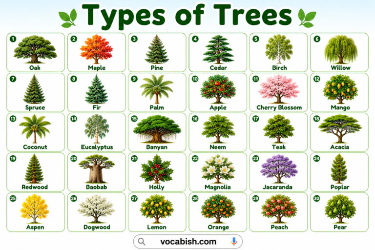 100 Types of Trees Name with Pictures