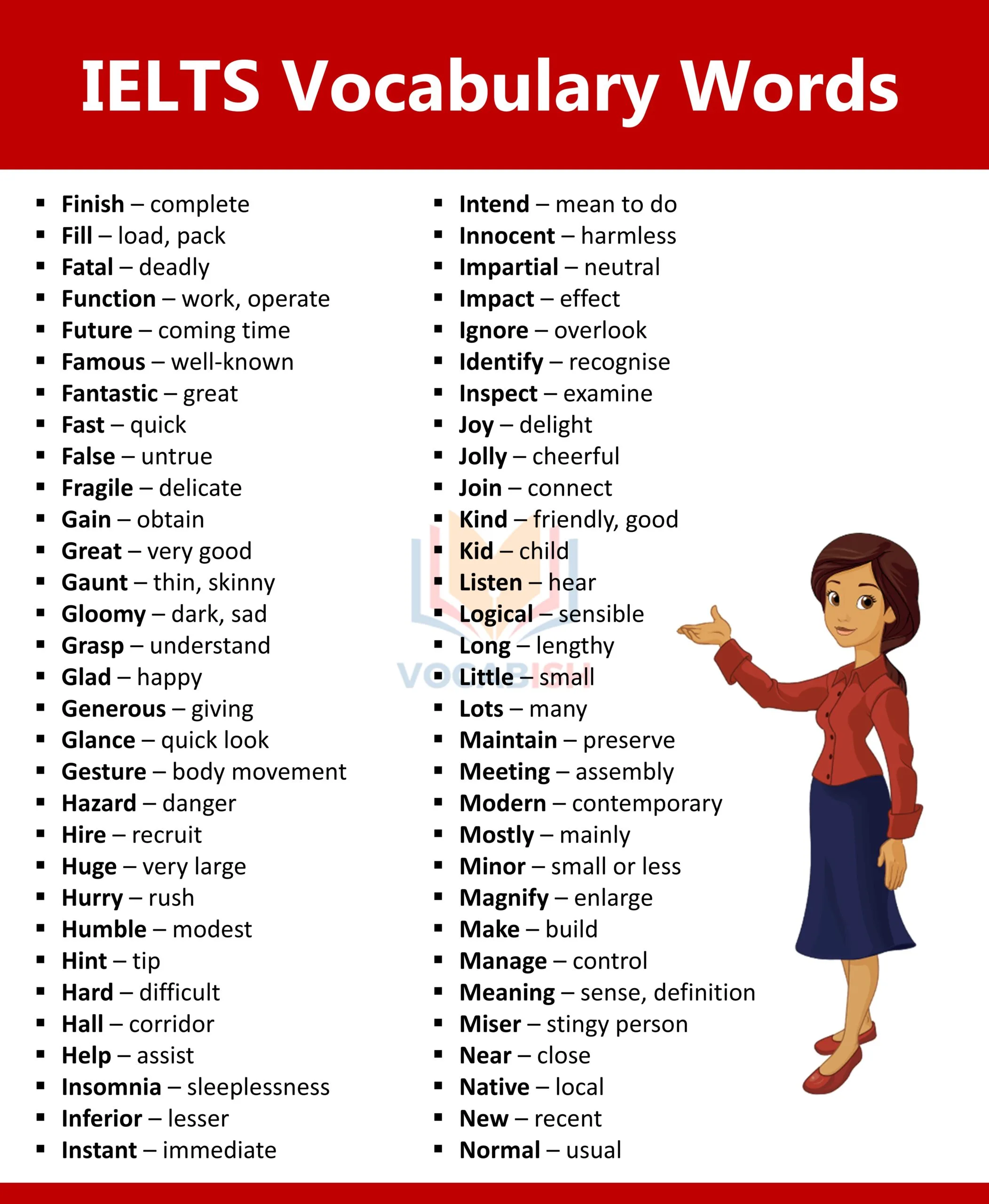 500 IELTS Vocabulary Words with Meanings