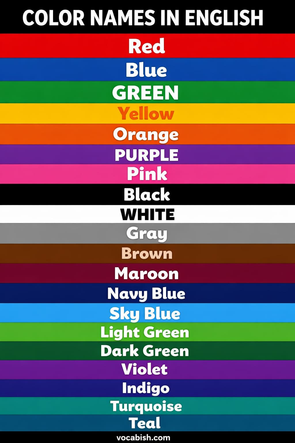 Colors Name with Colors