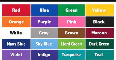 List of Colors in English
