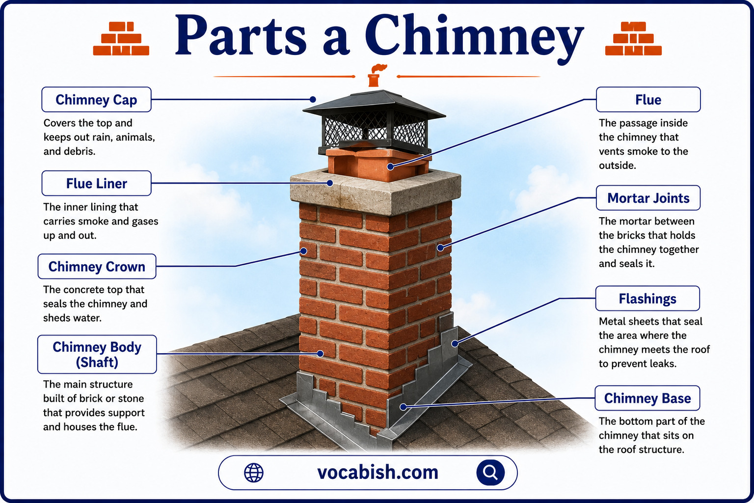 Parts of a Chimney and Their Functions