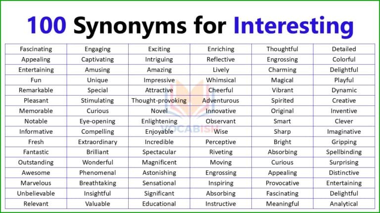 Other Words for Interesting