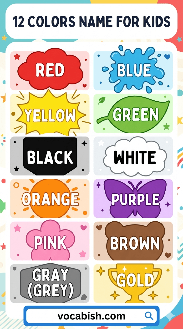 12 Main Colors Name