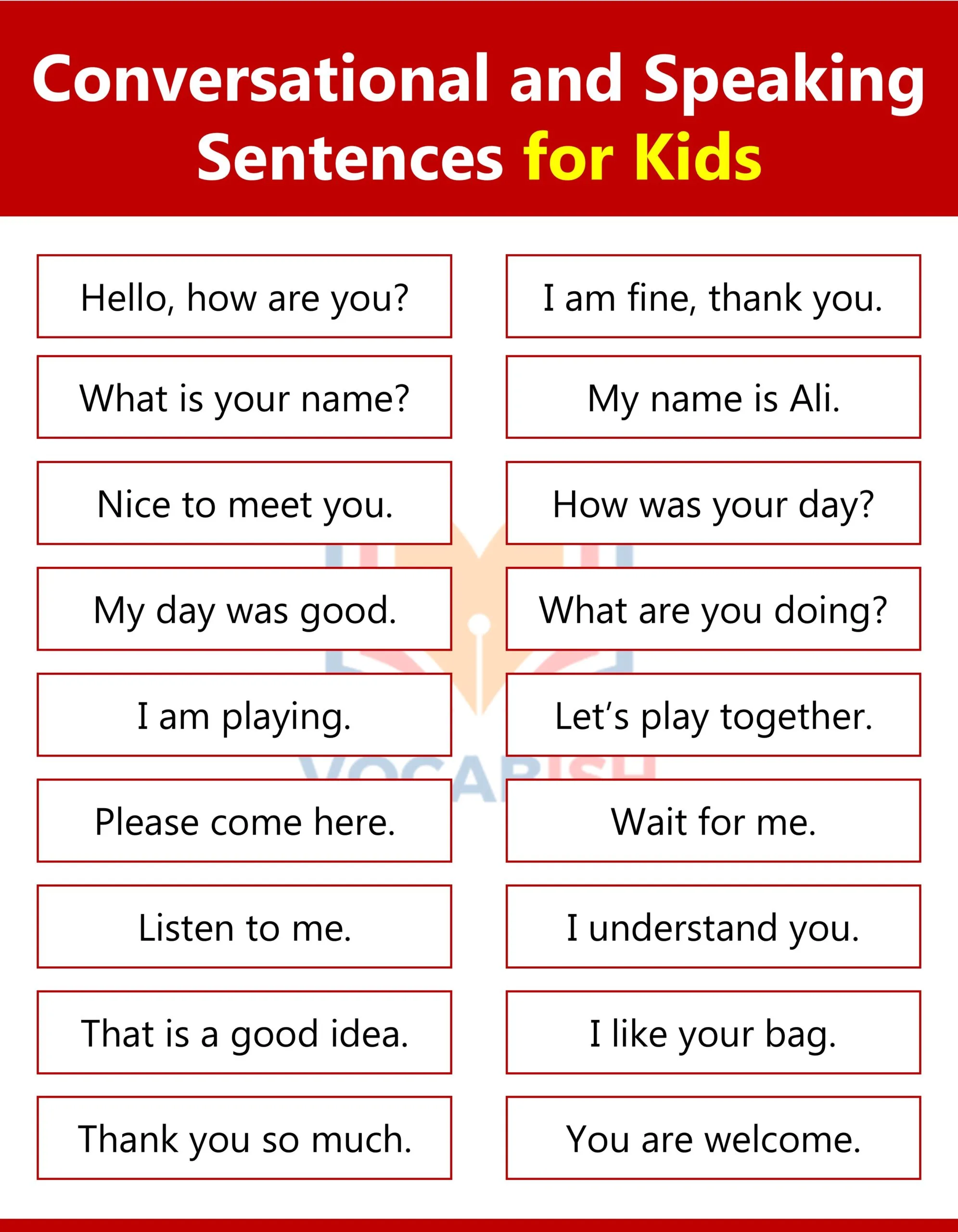 Conversational and Speaking Sentences for Kids