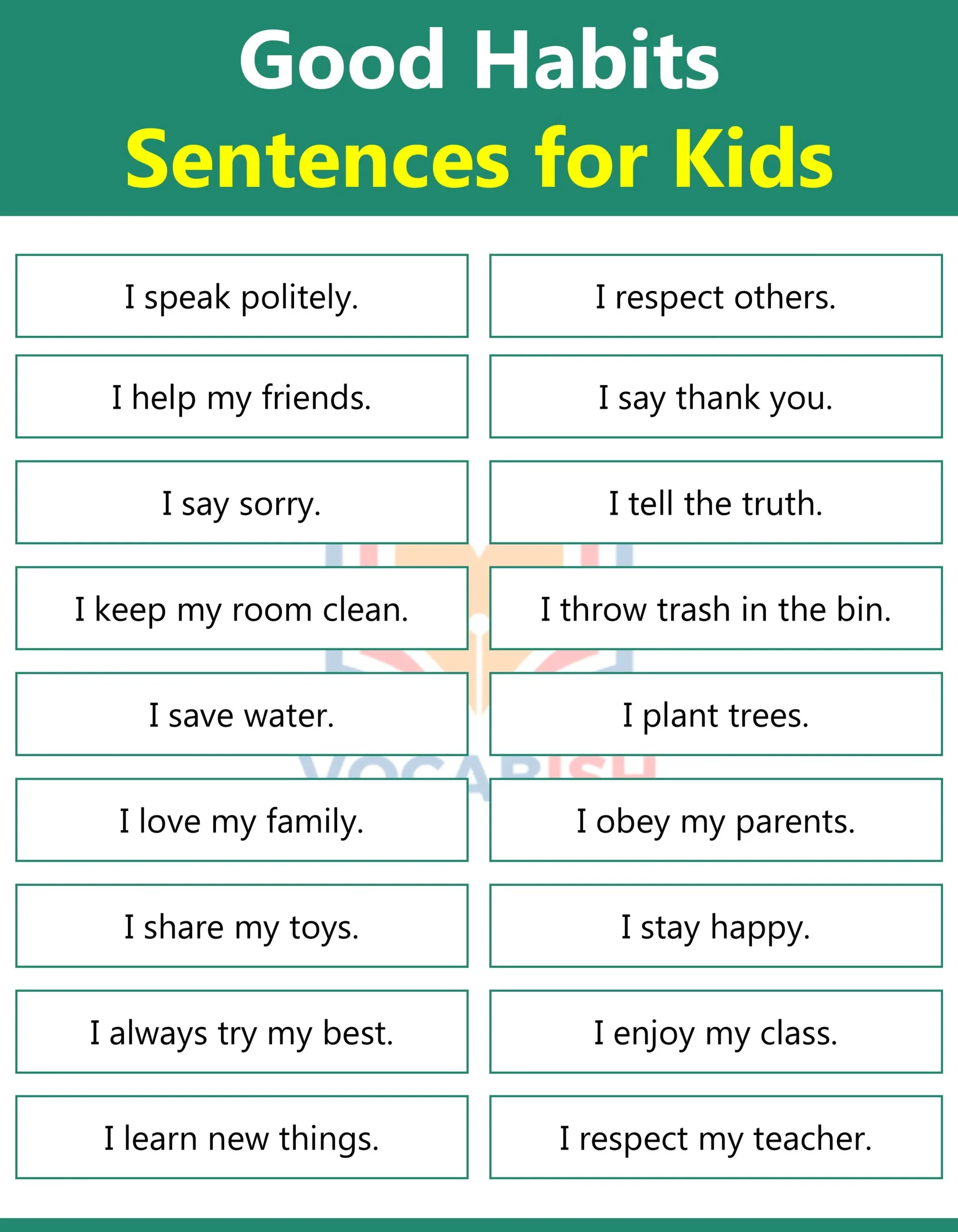 Real Life and Good Habits Sentences