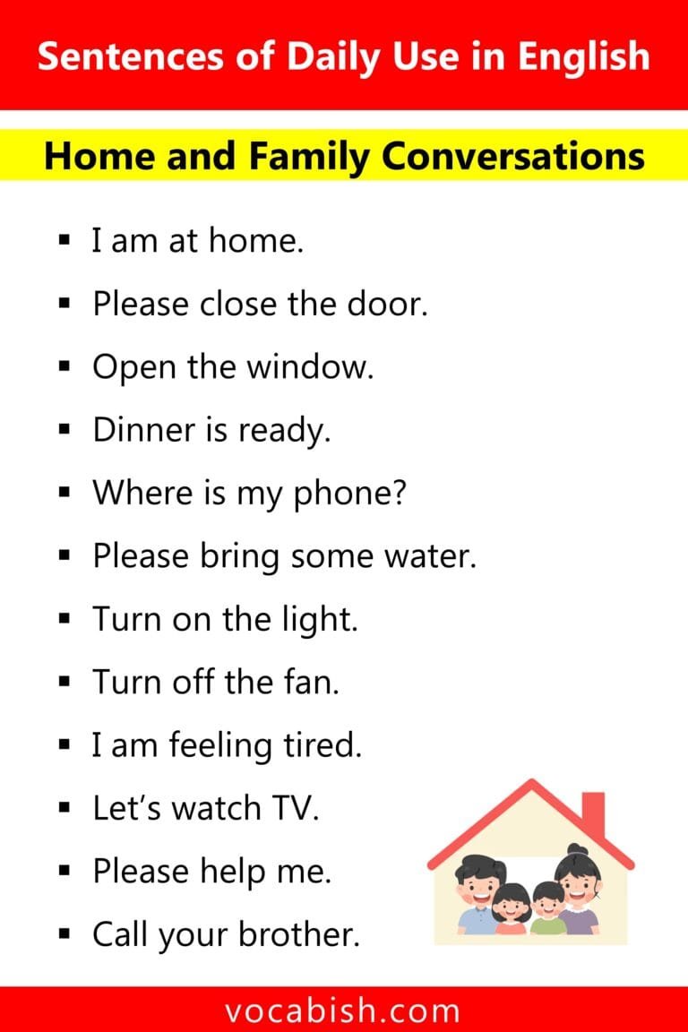100 Sentences of Daily Use in English with PDF | Vocabish