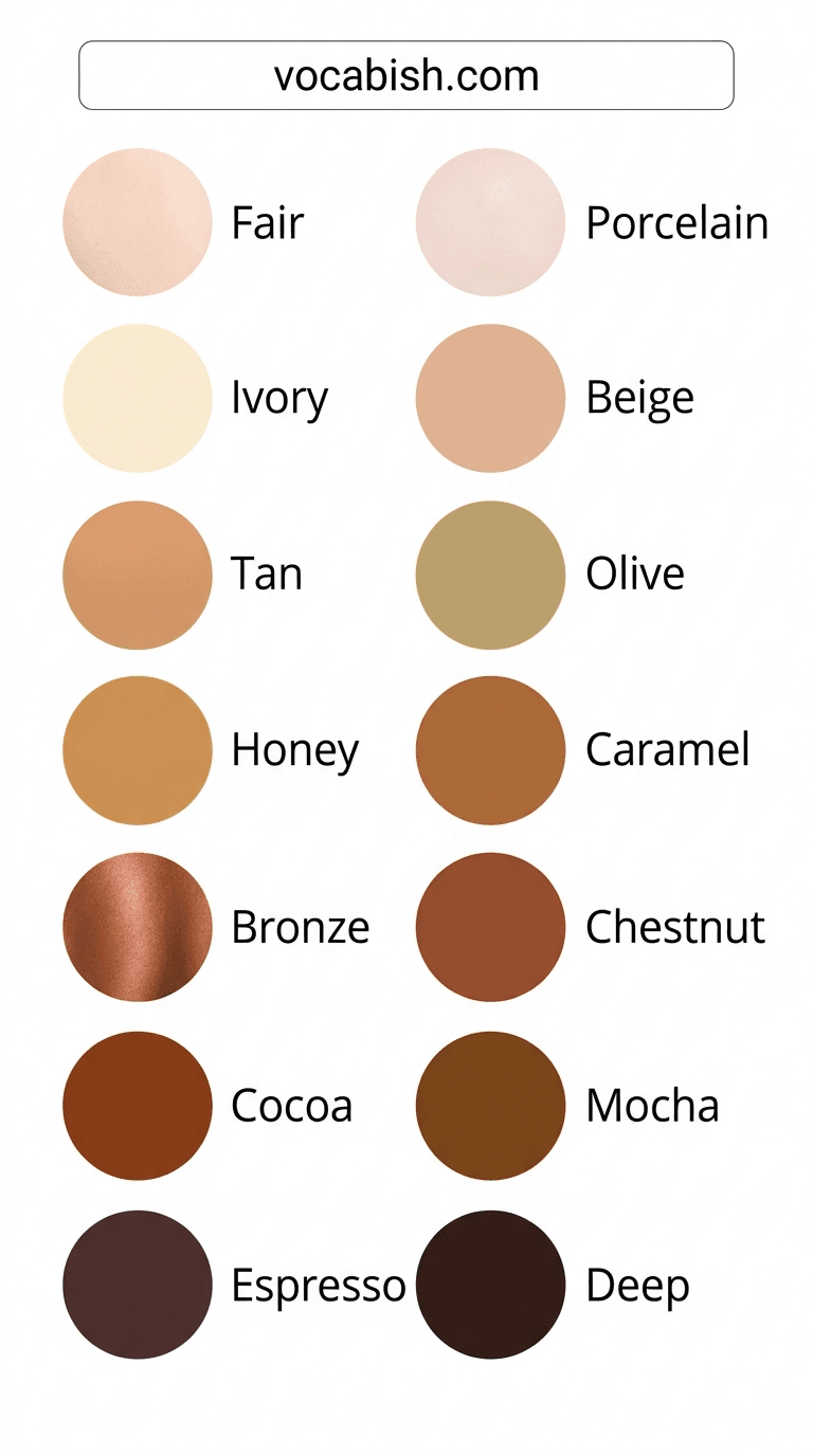 Human Skin Color Names with Pictures