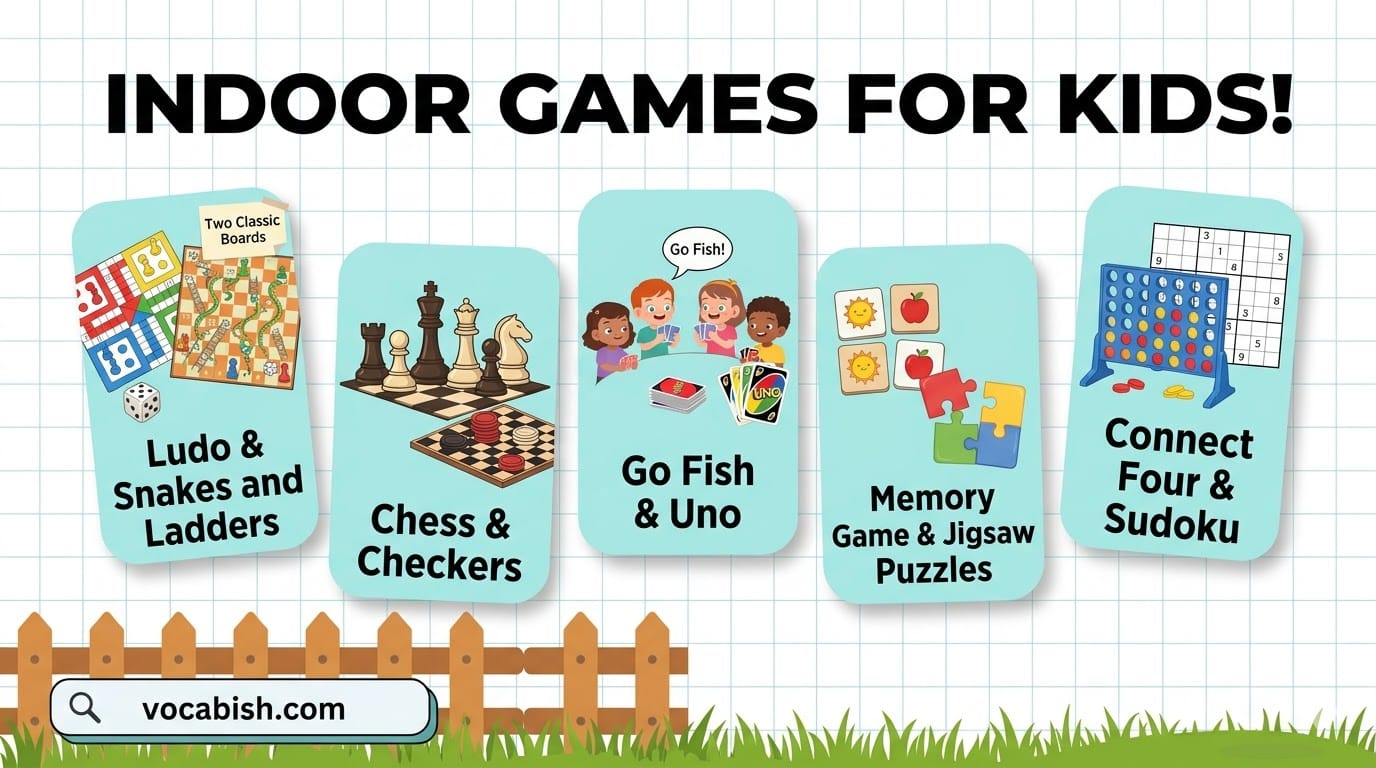 Indoor Games for Kids in English with Their Pictures