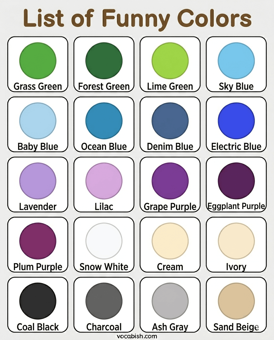 Funny Color Names in English