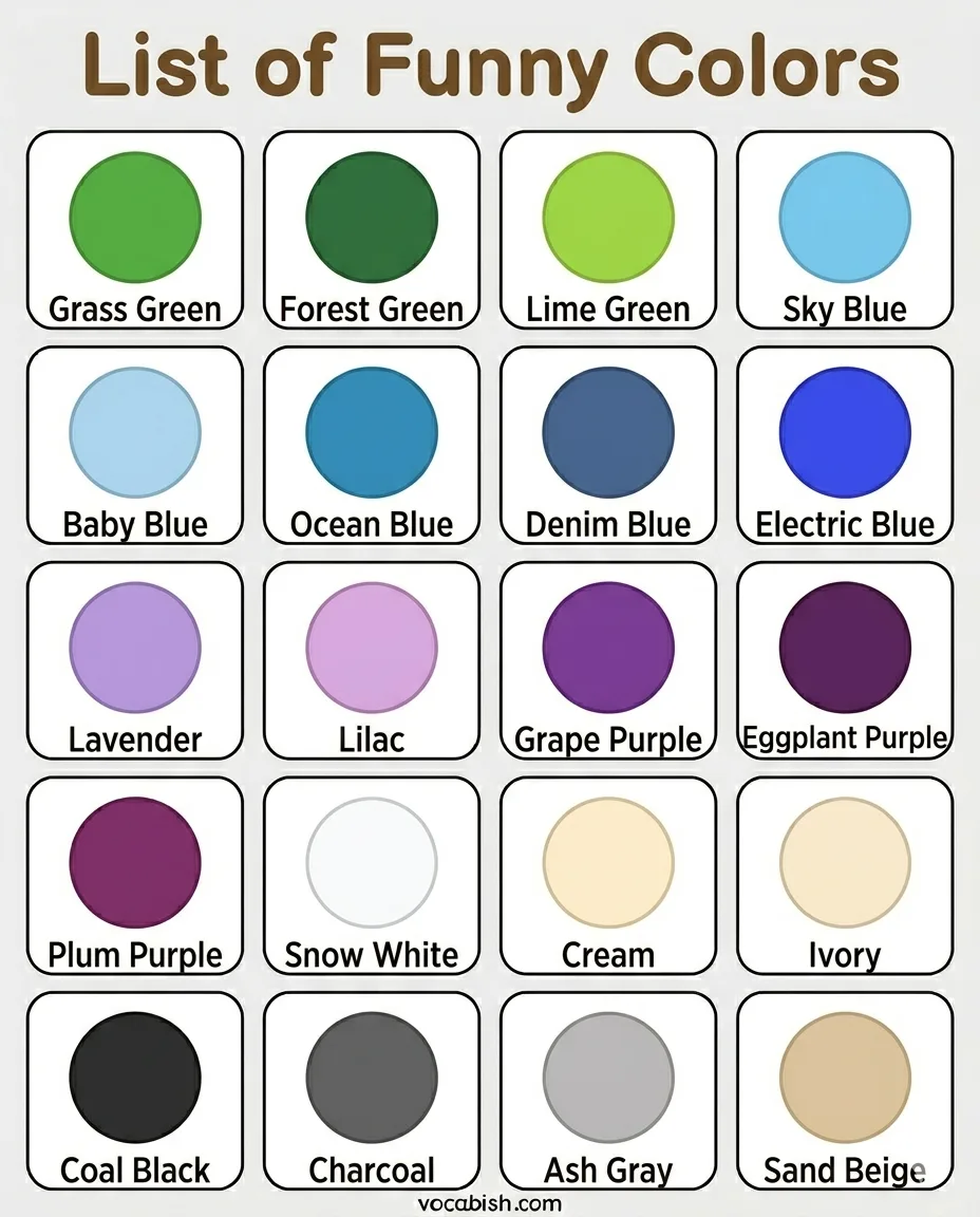 Funny Color Names in English
